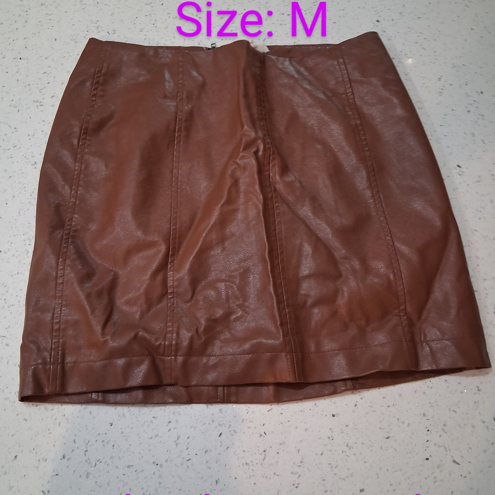 Brown Leather Skirt